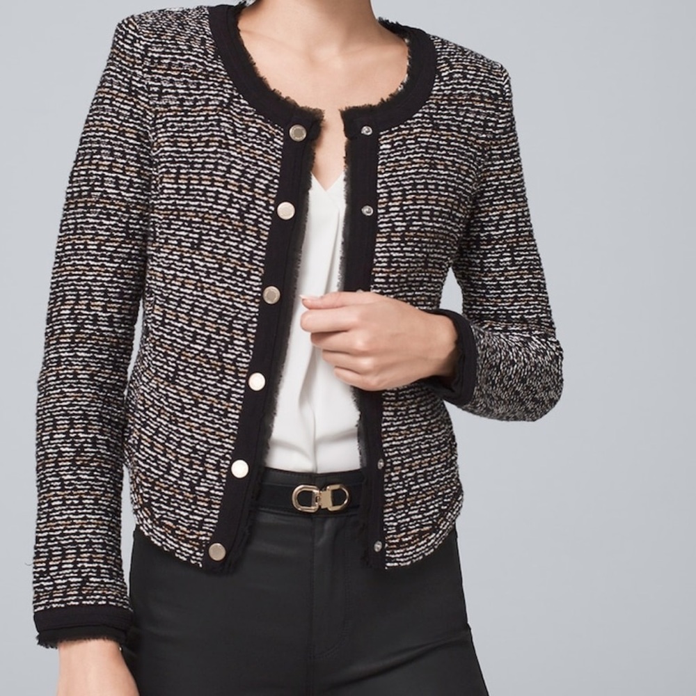 NEW❗️WHBM long sleeve crop sweater jacket -size small - White House Black Market